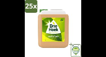 25 x Driehoek – Vloeibare Zeep – Groene Zeep – 5 liter - Grootverpakking - Vaatwasstrips - Schoonmaken - Natuurlijke Zeep - Vloeibare Zeep - Textiel Reinigen - Steen Reinigen