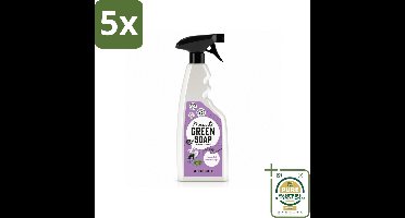 5 x Marcel’s Green Soap – Allesreiniger Spray – Lavendel & Rozemarijn – 500 ml - Wasstrips - Allesreiniger Spray - Natuurlijke Reiniger - Plantaardige Zeep - Vet En Vuil Verwijderen - Tafel Reinigen