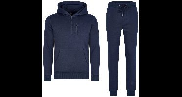 Mario Russo Trainingspak Achilles - Huispak - Joggingpak - Hoodie - Navy - XL