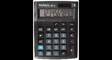 MAUL Bureaurekenmachine MC 10 LCD-scherm 1-regelig, 10 cijfers Solar Batterij 13.7 x 10.3 x 3.1 cm zwart