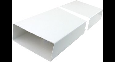 Starx Buisstuk 220 x 90 mm - Ventilatiekanaal van Kunststof - Geschikt voor Ventilatiesystemen - Lengte 1000 mm - Doorlaat 198 cm² - Max Temperatuur 60°C - Vierkante Vorm - Kleur Wit