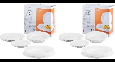 Bormioli Rocco Ebro 36-delig servies voor 12 personen, gehard glas