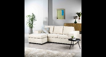 Bank 3-Zits Beige - Stof - 238x133x84cm - Bank Bradfield Hotel Chique - Giga Meubel