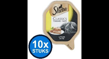 10x Sheba - Classic Paté Kip - Kattenvoer Natvoer - 85 g
