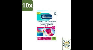 10 x Dr. Beckmann - Anti-Kleur Doorloopdoekjes - Kleurbescherming - Witte en Gekleurde Was - 24 Doekjes - Grootverpakking - Kleurbescherming - Wasdoek - Kleurdoorloop - Wasdoekjes - Kleurabsorptie