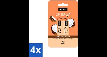 4 x Sence - Moisturise & Care - Lippenbalsem Duo - Verzorgend - 2 x 4,3 g - Lippenbalsem - Kokos - Lippenverzorging - Hydraatatie - Droge Lippen