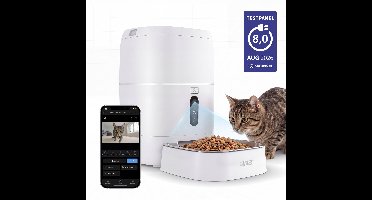 Princess Automatische Voerbak - HD Camera & Smart - 6 Liter – Kat & Hond - App‑Bediening – Geplande Voeding – Roestvrijstalen Kom – Back-up Batterij - Voerautomaat - Voerdispenser - 610065