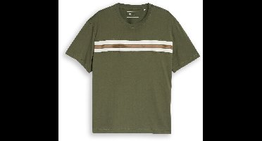 Tom Tailor Denim - T-shirt met relaxte pasvorm van katoen - Maat S - urban olive green