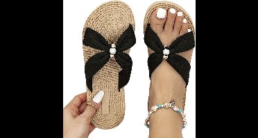 Currero Sandalen Dames - Slippers - Pantoffels - Schoenen - Badslippers - Zwart - Maat 38.5