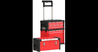 Gereedschapskast – Toolbox – Werkplaatskast – Opbergkast – Gereedschapswagen – 3-laags Met Slot – Stevige Staalconstructie Met Zwenkwielen