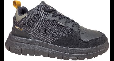 Palladium Pallaflex Low Mix Black Black Sneakers Zwart Leer Combi Heren - Zwart - 43