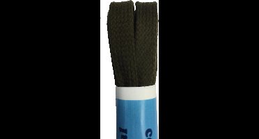 Cordial - schoenveters - Legergroen - wax Plat - veterlengte 120 cm - 7 mm breed - 6-8 gaatjes