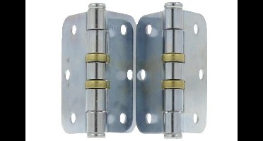 Starx Kogelscharnier - Vierkant Model - Met Ronde Hoeken - 76 x 76 mm - Verzinkt - Gegalvaniseerd Staal - Belastbaar tot 60 kg - Voor Binnen & Buiten - Set van 2 Scharnieren