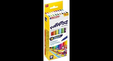 edding 15 FUNTASTICS - kleurstiften voor kinderen - set van 18 - heldere kleuren - dunne punt 1 mm - voor kleurplezier op lichtgekleurd papier en karton - afwasbaar van huid en textiel - zomervakantie - kindercadeau
