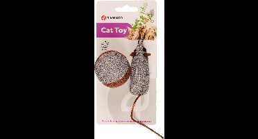 Flamingo Kattenspeelgoed Juns Muis en Bal - Bruin - 8 x 4.5 x 3.5 cm