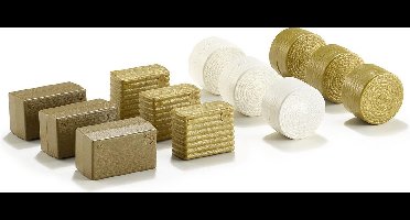SIKU 2463, Hooibalen-assortiment, 1:32, kunststof, goud/wit, 3x 4 verschillende soorten