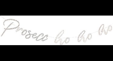 Ginger Ray Jolly Good Vibes - 'Prosecco Ho Ho' kerst slinger - Zilver glitter - 1,50 meter