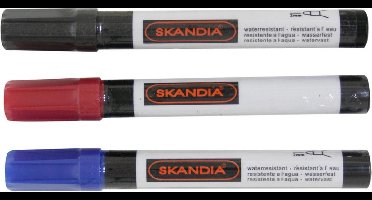 Skandia Viltstiften - Zwart/Rood/Blauw - 3 Stuks