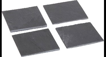 Cosy&Trendy Onderzetter - Vierkant - Leisteen - 10 cm x 10 cm - Set-4