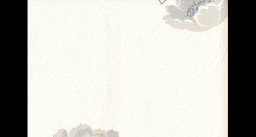 Dutch Wallcoverings Vliesbehang bloem - wit/grijs