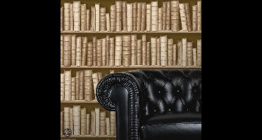 Dutch Wallcoverings - Schuimvinyl boekenkast - beige