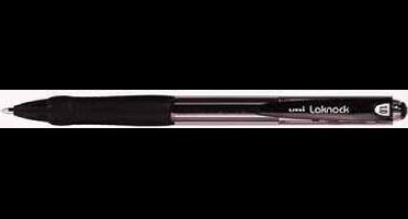 Uni-ball balpennen Laknock schrijfbreedte 04 mm schrijfpunt: 1 mm medium punt zwart