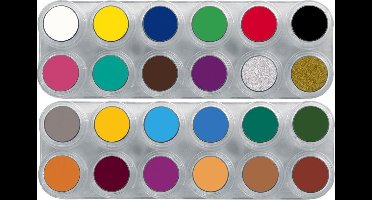 Grimas Water Make-up - Palette 12A + 12B - 24 kleuren - Glutenvrij