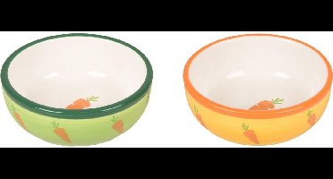 Flamingo - Voer / Drinkbakje Ibo - Groen - Voerbak Voor Konijn of Cavia - 13 x 13 x 4.5 cm