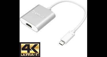Orico - Aluminium Type-C naar HDMI Adapter – 4K Ultra HD – 15CM Kabel – Zilver