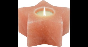 Himalaya Zoutkristal tealightholder ster oranje 41444 11x11cm