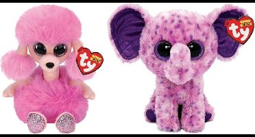 Ty - Knuffel - Beanie Boo's - Camilla Poodle & Eva Elephant