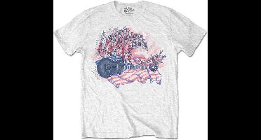 Creedence Clearwater Revival - Guitar & Flag Heren T-shirt - XL - Wit