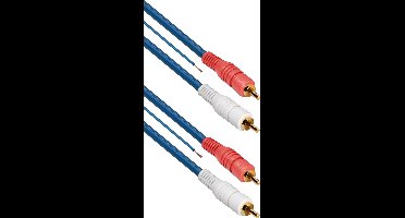 Tulp stereo audio kabel met remote draad - verguld - 5 meter