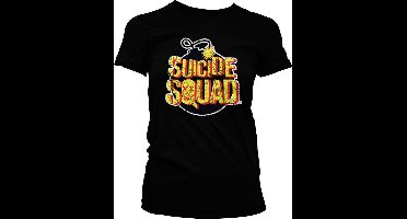 DC Comics Suicide Squad Dames Tshirt -M- Bomb Logo Zwart
