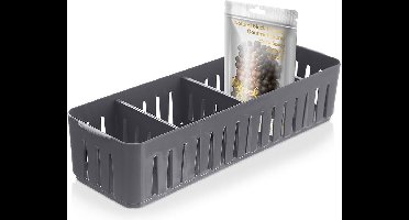 Kruidenrek Grijs 32x10,5x7 cm - Kruidenorganisator - Kruidendoos - Kruidenpotjes Staand - Kruiden Organisator