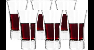 Excellent Houseware Shotglazen - set 6x - 80 ml - glas - borrelglazen
