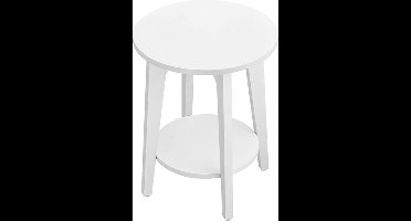 Hoppa! Bijzettafel - Kleine Ronde Tafel - Moderne Stijl, Wit LET283T14