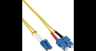 InLine LC - SC Duplex Optical Fiber Patch kabel - Single Mode OS2 - geel / LSZH - 1 meter