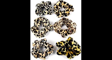 Scrunchie 6x velvet dierenprints