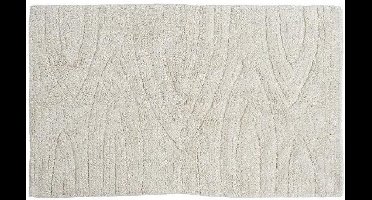 ITEM Badmat - creme wit - zacht microfiber - 80 x 50 cm - rechthoekig - Matten voor de badkamer