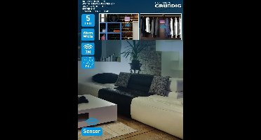 Grundig - Lamp met Bewegingssensor - 5 LED - 3x AAA/ Stekkerloos - Bewegingssensor 3 M - Wit