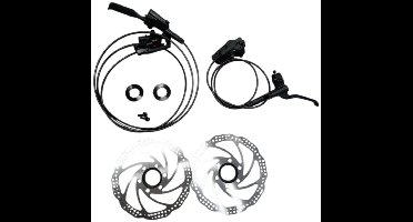 Hydraulische schijfrem set Link+Rechts inclusief 160mm Centerlock schijven - Voor + Achter - 1000mm / 2000mm lengte- Zwart