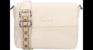 Beagles Malaga Schoudertas Dames - Handtas met telefoonvak - Tas van Imitatieleder met ritssluiting - Crème