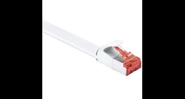 Goobay Platte CAT 6 netwerkkabel, 3 m, U/FTP, wit, koperen geleider