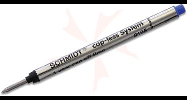 Penvulling - Rollerball - Flow - Blauw - Schmidt - 1 Stuks - Los Verpakt - 8127 - Copless System - Refill - RVS Punt - Blue - Blau - 98mm
