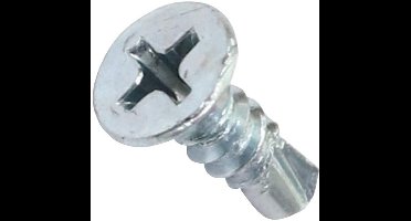 KARZO - 100 Stuks Zelfborende Schroeven - Plat Hoofd - Ã˜4.2x13 mm - Gegalvaniseerd Staal - PH - DIN 7504 P
