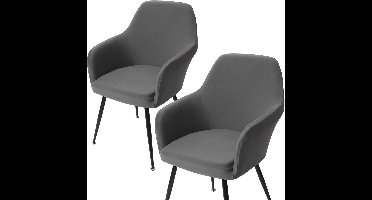 Stoelhoezen - set van 2 - hoge stretch - met armleuning - verwijderbare - 47D x 45B x 44H centimeter - Polyester - Modern - Machinewas - Kleur : Grijs
