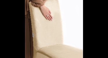 Stoelhoes - Stoelhoezen - stoelovertrek, bescherming voor eetkamer, restaurant, hotel, banket, bruiloft, feest, - Set van 1 - lichtbeige - 48D x 48B x 58H centimeter