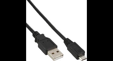 InLine 3m USB 2.0 A - micro B USB-kabel USB A Micro-USB B Zwart