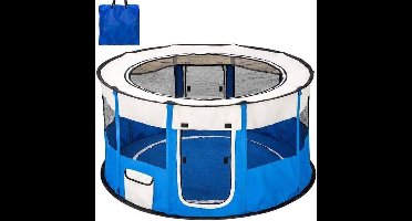 Topmast Nylon Puppyren Rond | Blauw - 114 x 114 x 60cm